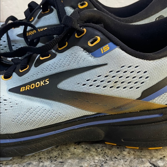 Brooks Women's Athletic Shoes - Light Blue and Black with Gold Accents - Picture 3 of 9